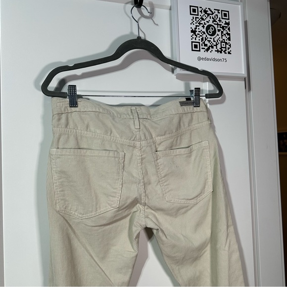 Citizens of humanity beige cream cords corduroy Agnes mid ride straight slim - Picture 3 of 11